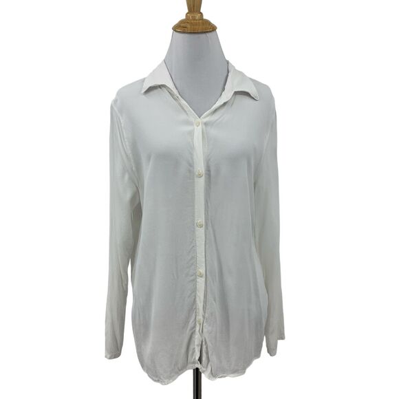 Flowers Of Romance Blouse Womens M Medium Button Up Open Back Lace Peekaboo - Picture 1 of 12